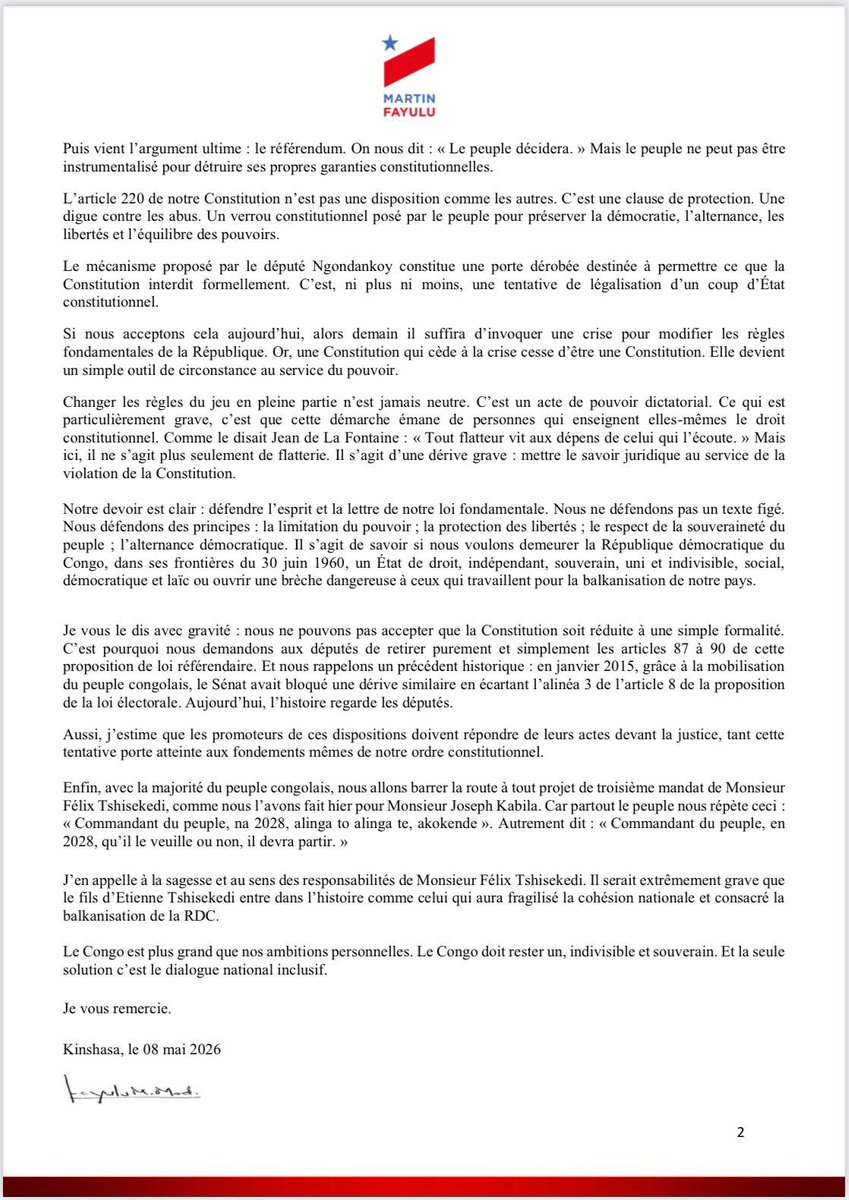 Martin Fayulu tweet media