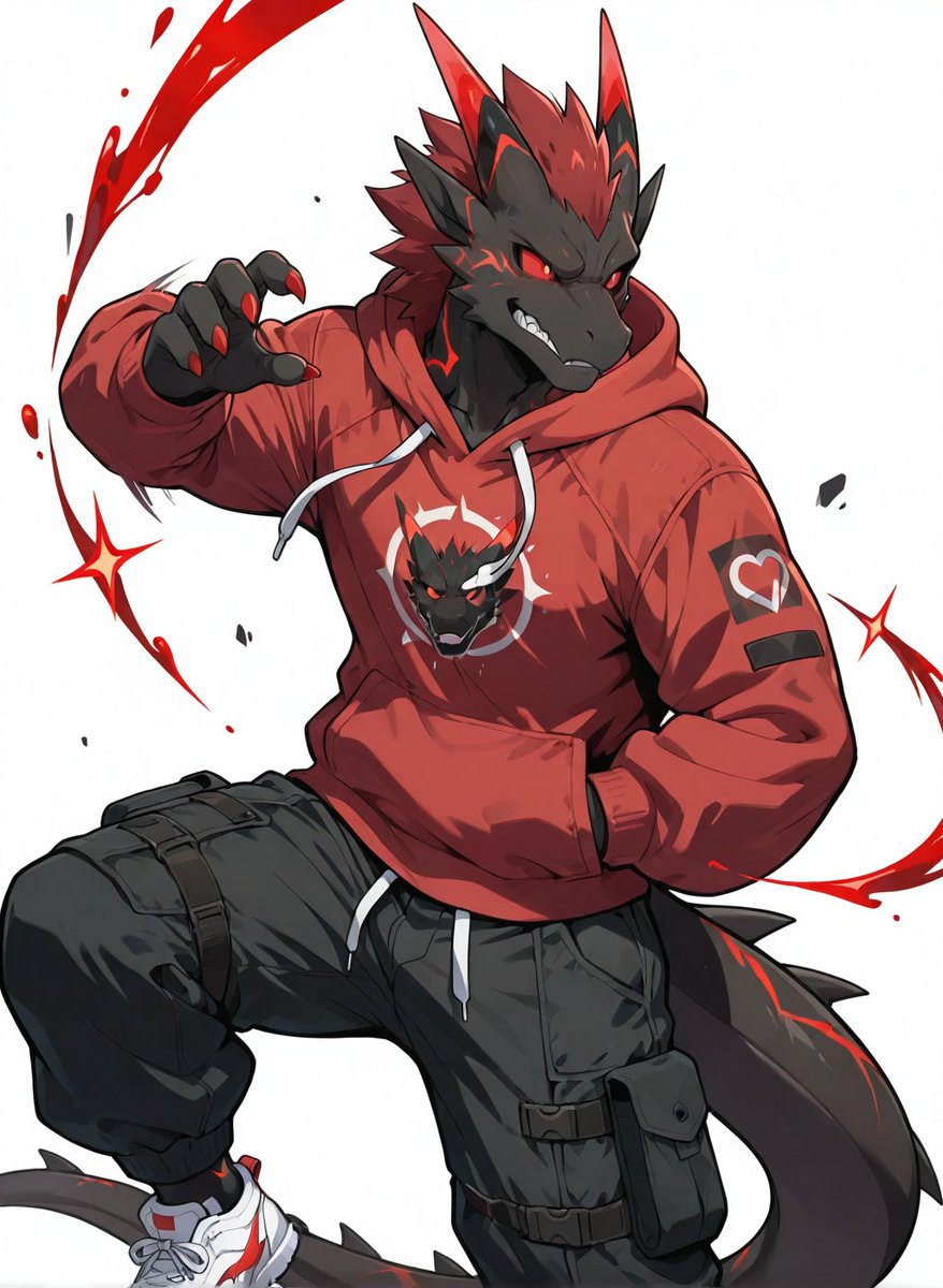 Red Hoodie Lava Dragon Poster