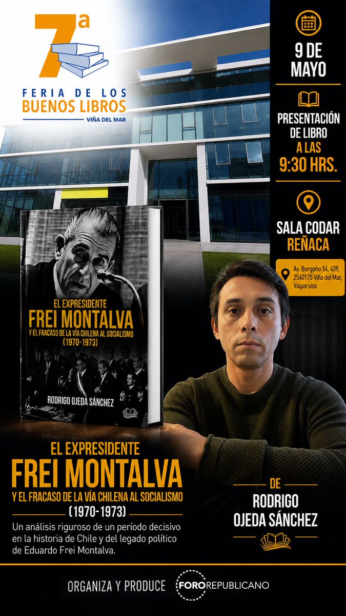 F_Republicano's tweet photo. Hoy 😄 Primera presentación de la Feria de los Buenos Libros por #ForoRepublicano en Reñaca 📚
Desde las 9 AM en la Sala Codar 🔵 https://t.co/xVHUSgW39i