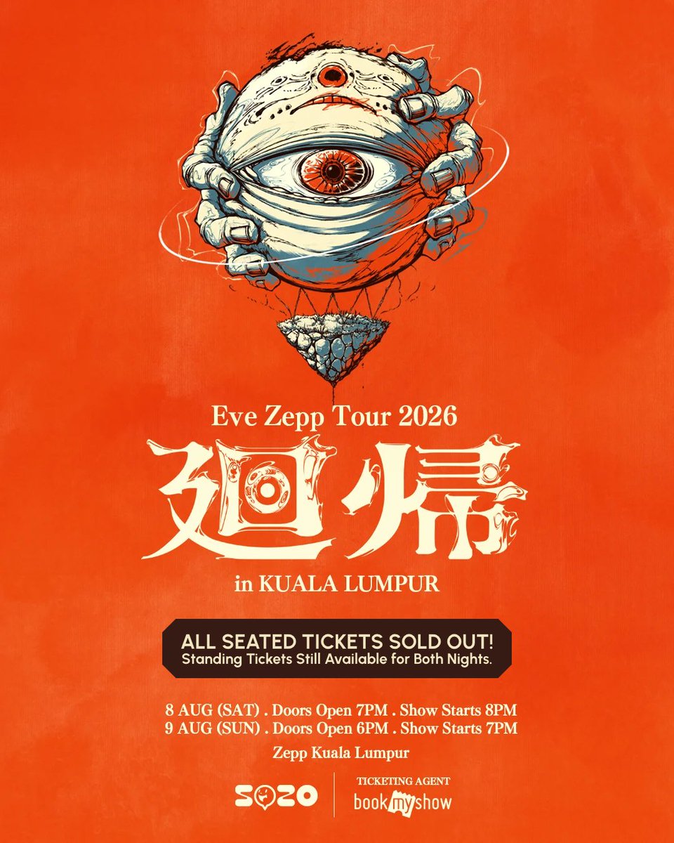 Thank you Malaysia! 🇲🇾 All seated tickets for Eve Zepp Tour 2026