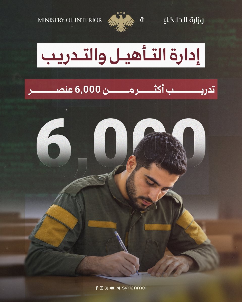 syrianmoi's tweet photo. حصيلة إنجازات الإدارات المنضوية تحت وزارة الداخلية لشهر نيسان/أبريل 2026.

#الجمهورية_العربية_السورية
#وزارة_الداخلية https://t.co/eH6OGQA3vZ