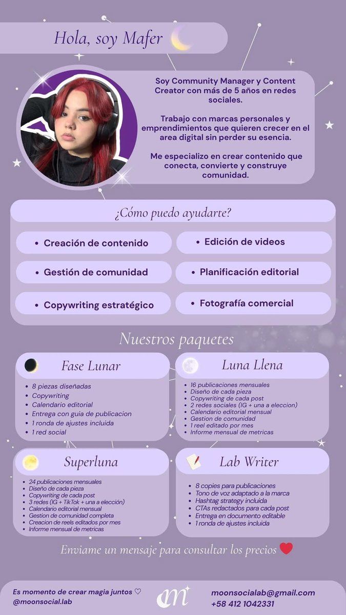 Mafgmx's tweet photo. Hola hola! Si necesitas una Cm para tu emprendiento\Marca creo que haz encontrado a la persona indicada.

Soy maf y puedo ayudarte a crecer en redes adaptándome a lo que tu negocio necesita.

Te comparto mi behance para que veas un poco de mi trabajo https://t.co/Bus4GOF7X8 👩🏻‍💻 https://t.co/LRp5n530pW