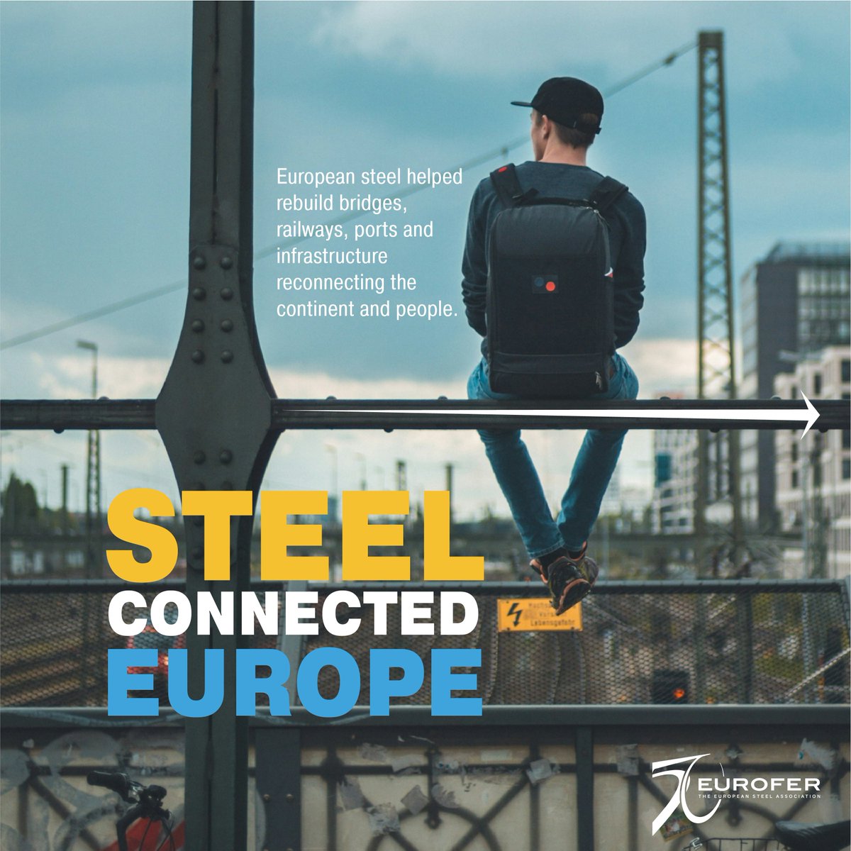 EUROFER_eu's tweet photo. Since then, steel has remained central to Europe’s development:

🔹connecting industries and supply chains
🔹building infrastructure
🔹strengthening Europe’s security and resilience
🔹enabling the clean transition https://t.co/jN87vq3NCn