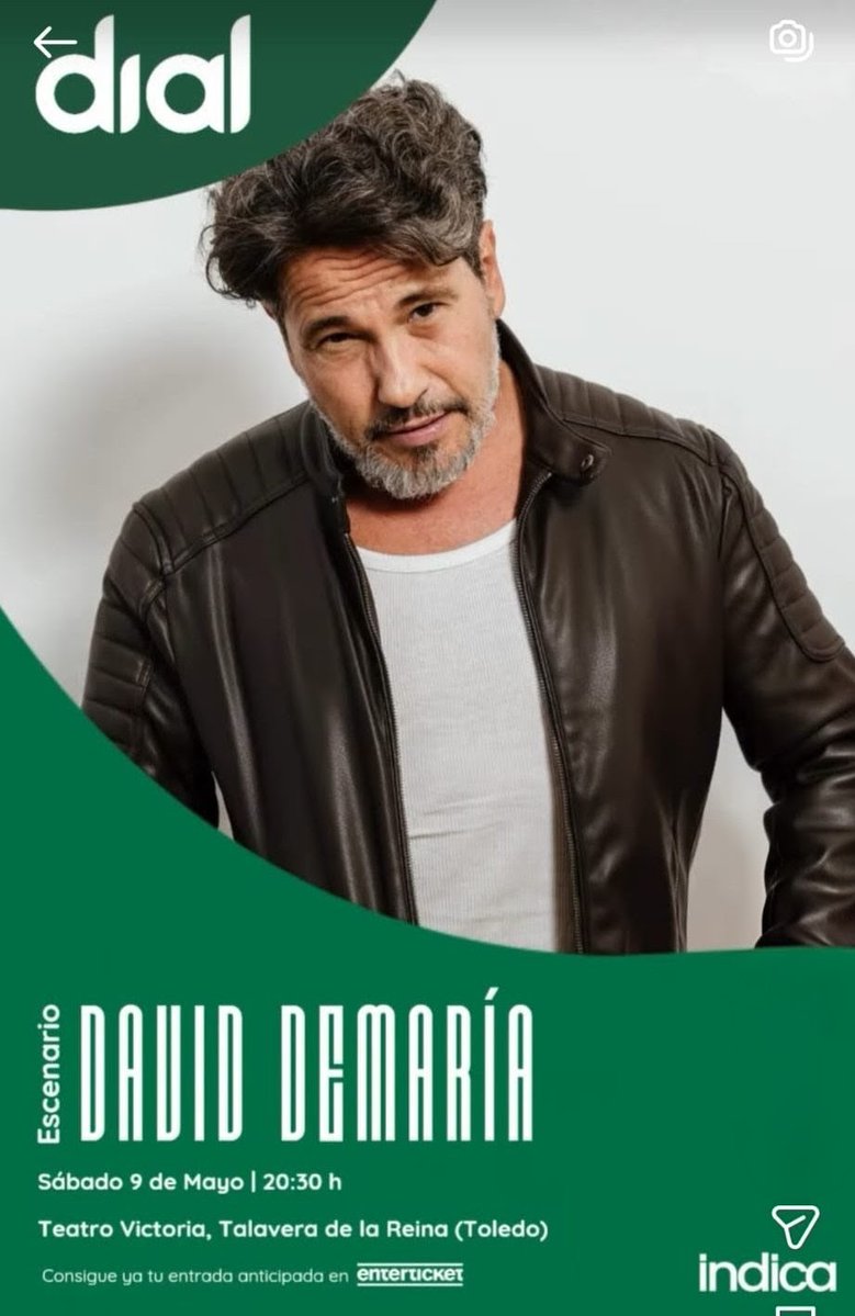 Hoy!!!!! 🙌🚪✨🎼
Escenario Dial con <a href="/DavidDeMaria/">David DeMaría</a> en Talavera de la Reina , #Toledo 
Últimas entradas aquí!!
enterticket.es/eventos/david-…