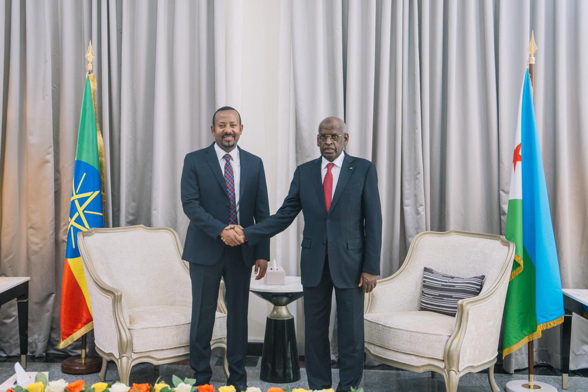 PMEthiopia's tweet photo. Prime Minister Abiy Ahmed has arrived in Djibouti for the inauguration ceremony of President-elect Ismaïl Omar Guelleh, scheduled to take place today.

#PMOEthiopia https://t.co/uZlG7iqIvL