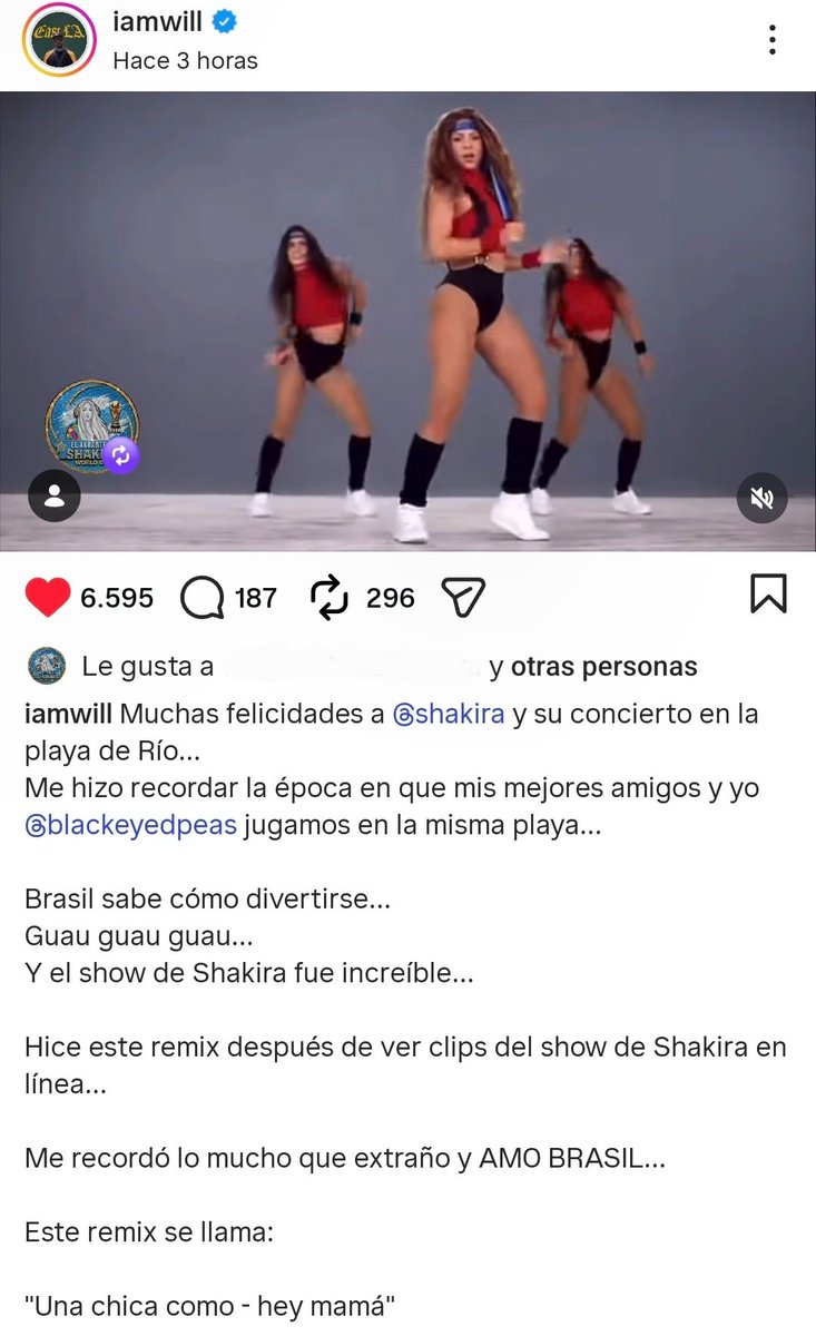 Sandrile_SHAKI's tweet photo. Grandes amigos y colegas del mundo de la música, reconocen la gran actuación de @shakira en Copacabana,  amigos de los de verdad♥️ @iamwill https://t.co/ggVTxKiezL