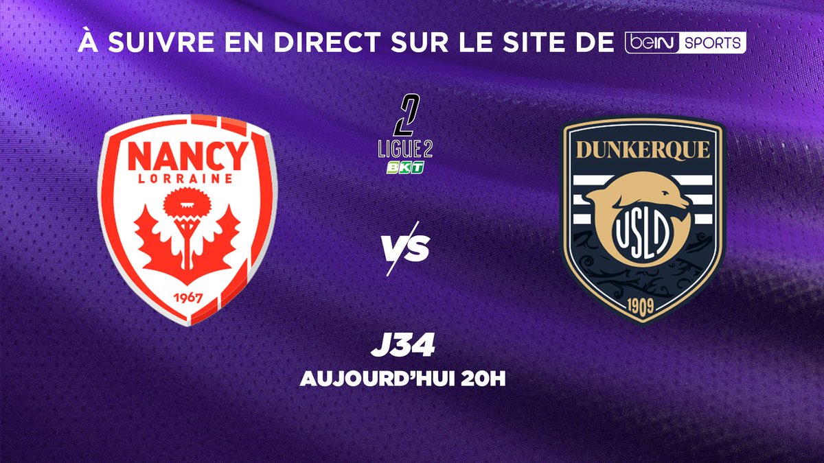 beinsports_FR's tweet photo. [📺LIVE] 🇫🇷 #Ligue2BKT 
💻 Rendez-vous ce soir à 20H sur notre site internet pour suivre en direct et gratuitement 4 matchs du #MultiLigue2 !

👉 Grenoble - Troyes
👉 Laval - Boulogne-sur-Mer
👉 Nancy - Dunkerque
👉 Clermont - Guingamp https://t.co/iw1aD1GP0n