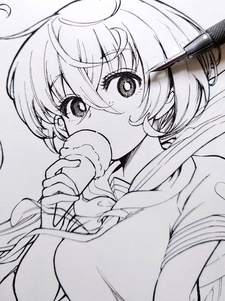 #アイスクリームの日
過去作のアナログペン入れ
最強の女子高生VS世界の話のやつ 