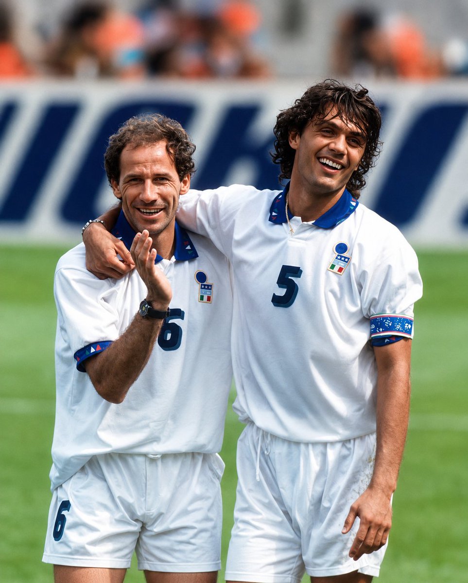 rossonerifreak's tweet photo. in an ideal world, Franco Baresi would be the president of AC Milan instead of just a passive ambassador and Paolo Maldini the sporting director. Milan would have the sacred milanismo identity, competing neck and neck against the best teams in the world, invoking fear to as well as earning respect from the opponents, winning and losing together, celebrating and crying together, staying for as long as the club needs them - always as a family. we would be MASSIVE, like eternal capitani that they are. 
🖤❤️