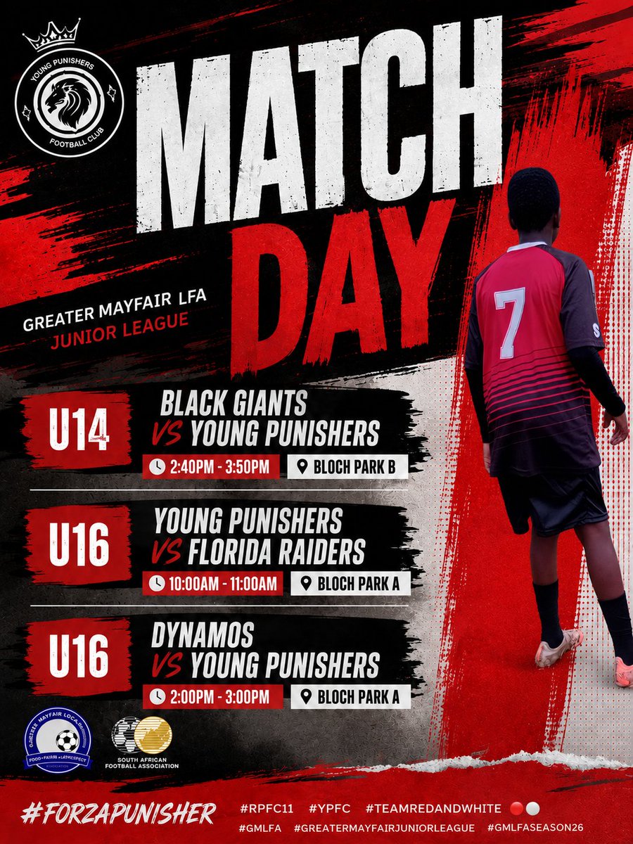 RealPunishers's tweet photo. ⚽️ 𝙈𝘼𝙏𝘾𝙃𝘿𝘼𝙔 ⚽️

𝙔𝙤𝙪𝙣𝙜 𝙋𝙪𝙣𝙞𝙨𝙝𝙚𝙧𝙨 𝙁𝘾 𝙞𝙨 𝙧𝙚𝙖𝙙𝙮 𝙛𝙤𝙧 𝙖𝙣𝙤𝙩𝙝𝙚𝙧 𝙚𝙭𝙘𝙞𝙩𝙞𝙣𝙜 𝙙𝙖𝙮 𝙤𝙛 𝙛𝙤𝙤𝙩𝙗𝙖𝙡𝙡 𝙞𝙣 𝙩𝙝𝙚 𝙂𝙧𝙚𝙖𝙩𝙚𝙧 𝙈𝙖𝙮𝙛𝙖𝙞𝙧 𝙇𝙁𝘼 𝙅𝙪𝙣𝙞𝙤𝙧 𝙇𝙚𝙖𝙜𝙪𝙚 🔴⚪️

#rpfc11 #ypfc #teamredandwhite🔴⚪️ #forpunishers #gmlfa https://t.co/MXpFnuiXtj