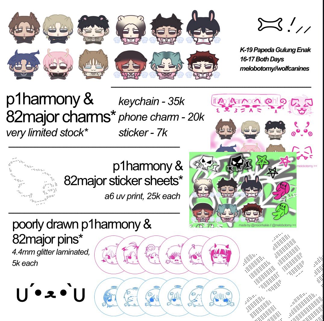 wolfcanines's tweet photo. [♡ n ↺ APPRECIATED!]
hi hii!!! my #CF22 catalogue is finally here!! ^w^” 
📍 Papeda Gulung Enak 
📆 16-17 May, Both Days
📦 OTS only!
🐶 ANTINRML, Boynextdoor, 82Major, P1Harmony, Class of ‘09

#comifuro22 #cf22catalogue #cf22catalog https://t.co/G1ptQzBguI
