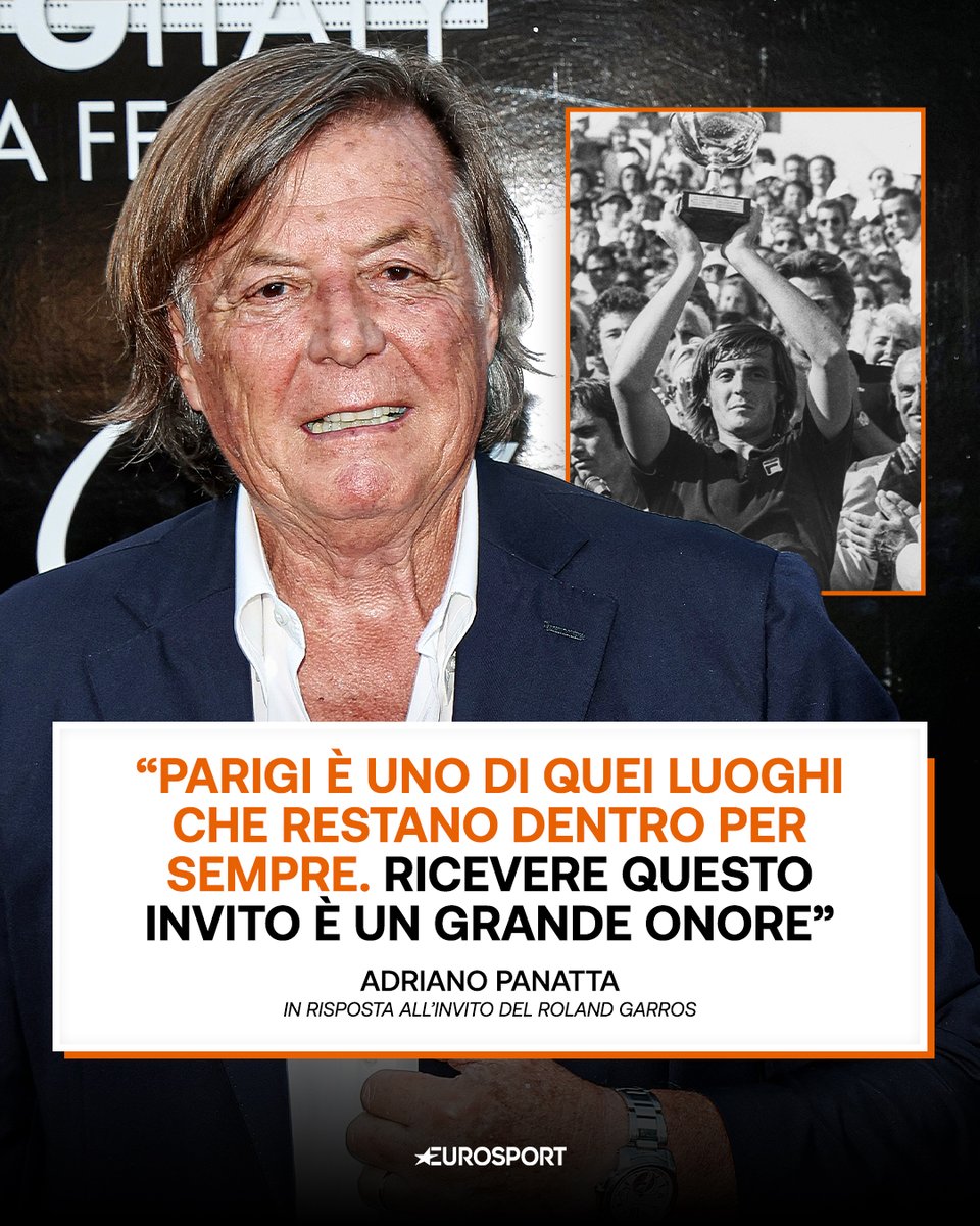 Eurosport_IT's tweet photo. A 50 anni dal leggendario trionfo del 1976, il Roland Garros si prepara a riabbracciare il suo ultimo re italiano, Adriano Panatta 👑

Con una lettera ufficiale firmata dalla direttrice Amélie Mauresmo e dal presidente Gilles Moretton, il campione romano è stato invitato a consegnare la "Coppa dei Moschettieri" al vincitore della finale maschile il prossimo 7 giugno 2026 🏆

I vertici del tennis francese hanno voluto celebrare quella storica impresa definendola uno dei capitoli più iconici mai scritti sulla terra rossa parigina, un omaggio a un'eleganza e a uno spirito combattivo che restano impressi nell'anima del torneo 👏

Per Panatta si prospetta una primavera da assoluto protagonista: solo poche settimane prima, il 17 maggio, calcherà il prestigioso palcoscenico del Foro Italico per premiare il vincitore degli Internazionali d'Italia, suggellando un doppio anniversario che riporta il tennis mondiale ai fasti del suo indimenticabile 1976 💙

#Tennis #ATP #RolandGarros #Panatta