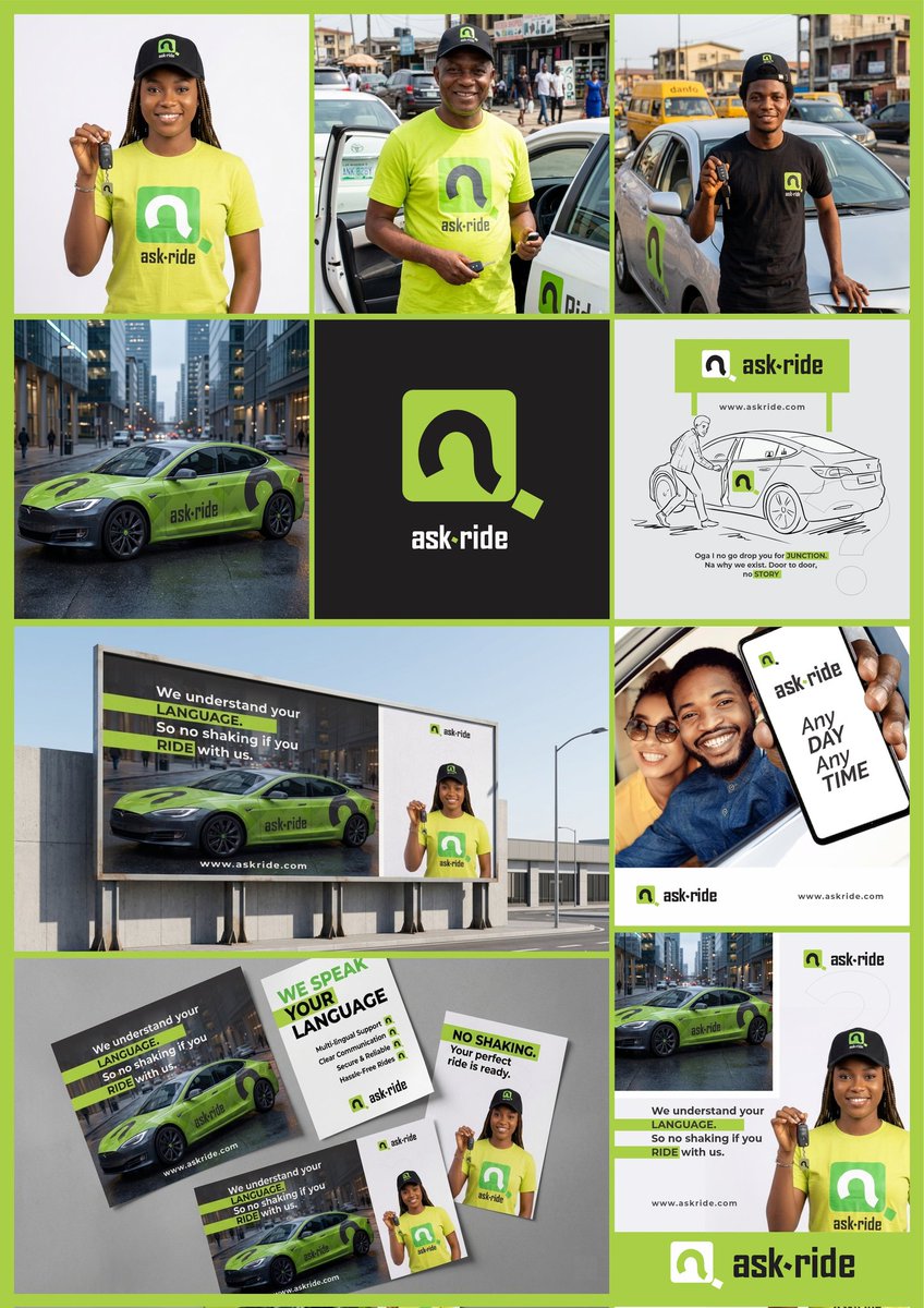 sharpstryk7441's tweet photo. Ask Ride is a passion brand identity project, my only wish is to hand it over to a founder who as passion for e-hailing business.
Kindly help to share and tag founders to this post.
https://t.co/UO4Nyrag1x https://t.co/CZYTrsjttj