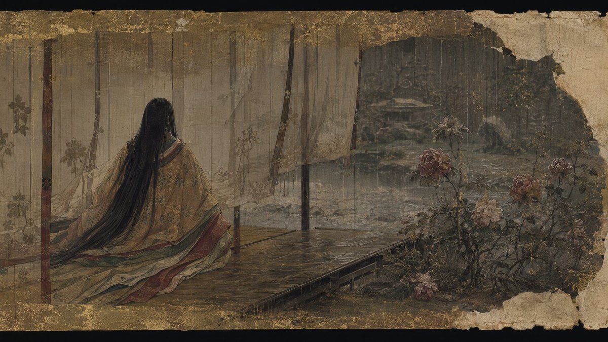 kouji01's tweet photo. The color of the flowers
has faded away—
in vain,
while I passed through this world
gazing at the long rains.
 
花の色はうつりにけりないたづらにわが身よにふるながめせしまに
（春下・113）
 
#古今集 #百人一首 #小野小町 #短歌 #tanka #短歌英訳 https://t.co/ppcVG0Tgpp