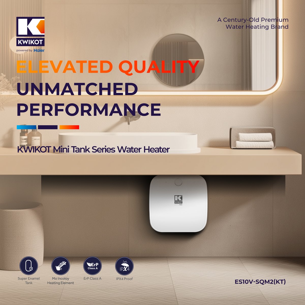 HaierWH's tweet photo. ⚡ Elevated Quality  
KWIKOT ES10V-SQM2(KT) features a Super Enamel Tank, Mo Incoloy Heating Element, and ErP Class A efficiency for durable, reliable hot water. ♨️💧  
#KWIKOT #MiniTankWaterHeater https://t.co/5FueDpYDwV