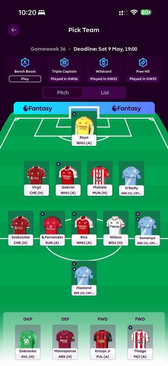 AxelBrizzy's tweet photo. @TheFPLStudy Should I BB this GW36 or hold? I have no more FTs too https://t.co/LsWnQwYnHj