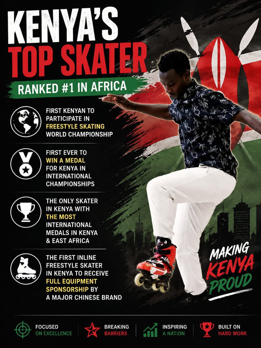 Yaani our government is assuming the top Africa skater? 

Kevin Kiarie is the top Africa skater just like Omanyala in short races.
