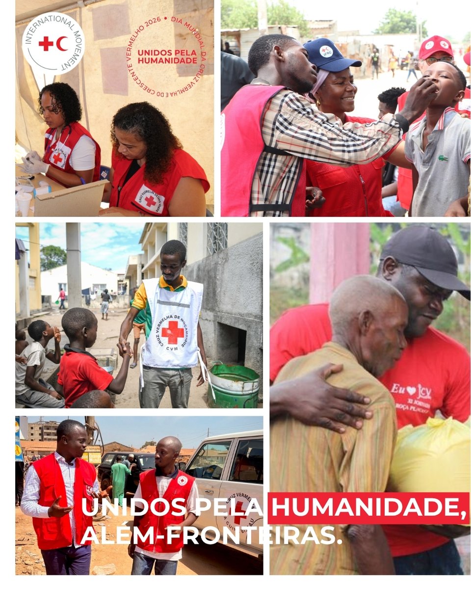 IFRCAfrica's tweet photo. Na África Lusófona, as nossas Sociedades Nacionais estão Unidas pela Humanidade.

De Angola a Cabo Verde, da Guiné-Bissau a Moçambique e São Tomé e Príncipe, voluntários e equipas da Cruz Vermelha continuam ao lado das comunidades, todos os dias.

#UnitedInHumanity #RedCrossDay #RedCrescentDay