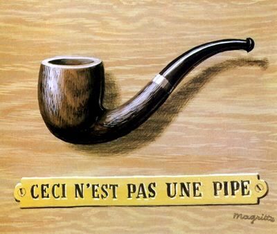 artistmagritte's tweet photo. The Treachery of Images (1929) places a pipe above the words "Ceci n'est pas une pipe" to distinguish between objects and their symbols. Michel Foucault analysed this work by Magritte, who saw himself less as a painter than as a thinker using images to speak. #artbots #magritte https://t.co/uS6XRbX5Cz