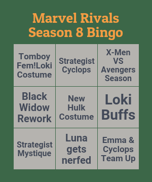BakunawaVT's tweet photo. Here's a quick #RivalsOfAtlas giveaway. Let's talk about Marvel Rivals Season 8 predictions! 4 winners get 500 units by participating!
πΉ Make Season 8 predictions
πΉ Comment a 3x3 Bingo Card
πΉ Follow & RT
Feel free to discuss! Entries end when the S8.0 reveals start! https://t.co/rxBtstDfm5