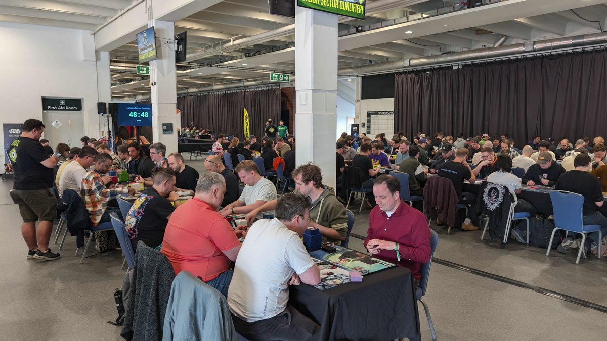 OPEUKOfficial's tweet photo. The Star Wars: Unlimited London Sector Qualifier is underway!

482 players are battling it out to determine who will be the latest Sector Qualifier Champion and earn their trip to Galactics!

With the newest rotation in effect, we've got a brand new meta that will be determined over the course of the weekend! What leaders will shine, and who will be left behind? It's all up for grabs this weekend in London!

You can follow the action along at home on our amazing livestream!
https://t.co/UOXd8ymxWO
https://t.co/FzWlAh9P4z

Stay tuned for more action!