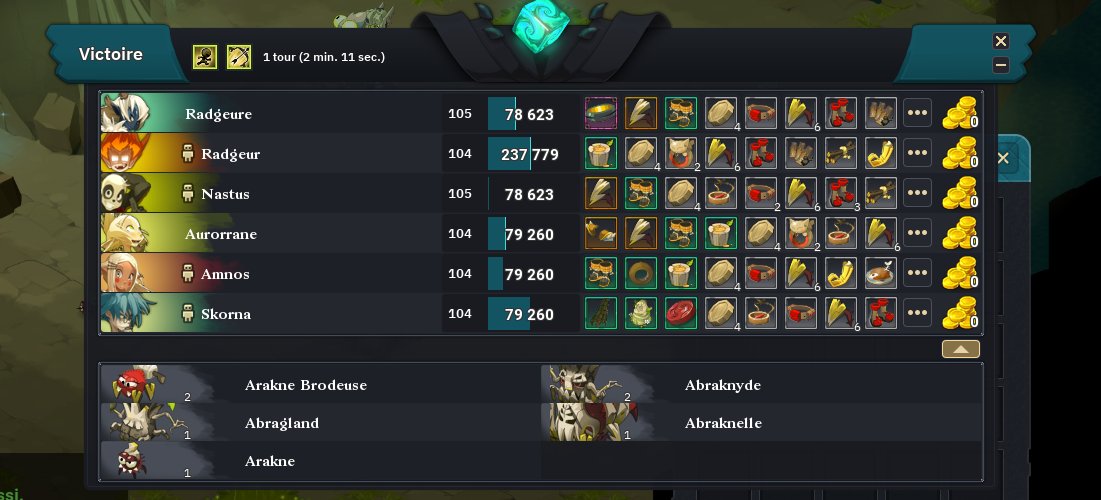 Radgeur's tweet photo. Premier loot relique effectué hier soir et de ce fait premier stuff opti quasiment fini sur la cra, il manque armes, mais pour ça j'attendrai la prochaine maj et pour le familier j'ai pas encore les kamas :D 
#streamer #gaming #twitch #streaming #Wakfu https://t.co/1l5upggYWm