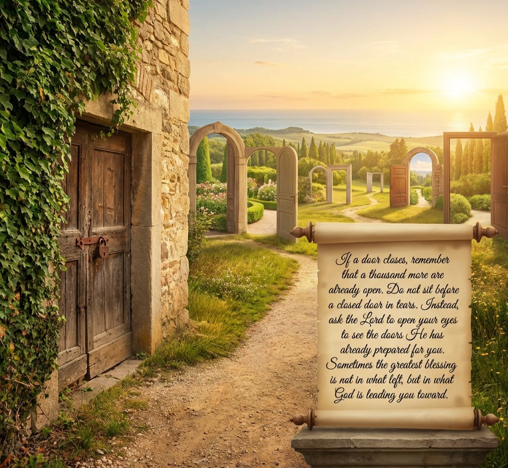 olawusi's tweet photo. If a door closes, remember a thousand more are already open.

Don’t sit before a closed door in tears. Rather, ask the Lord to open your eyes to see the doors already prepared for you.

Sometimes, the greatest blessing is not in what left, but in what God is leading you toward. https://t.co/XphCFJVkAV