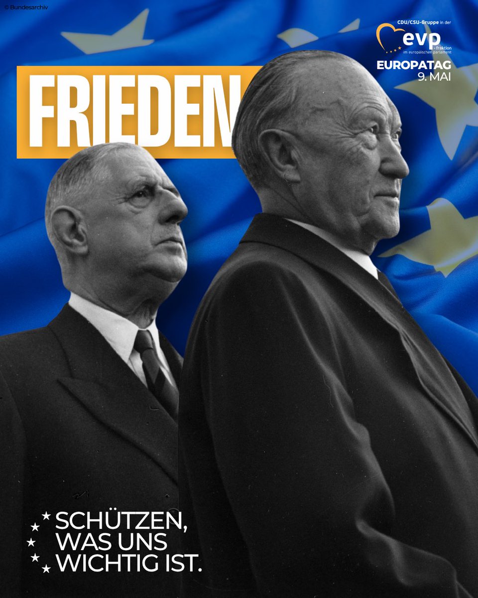 CDU_CSU_EP's tweet photo. Alles Gute zum #Europatag! 🇪🇺

Am 9. Mai erinnern wir uns daran, dass Frieden, Freiheit und Zusammenhalt in Europa keine Selbstverständlichkeit sind.
 
Jetzt liegt es an uns, Europa zu stärken, zu bewahren und weiterzuentwickeln. 🇩🇪🇪🇺 https://t.co/9xDGmsOix8