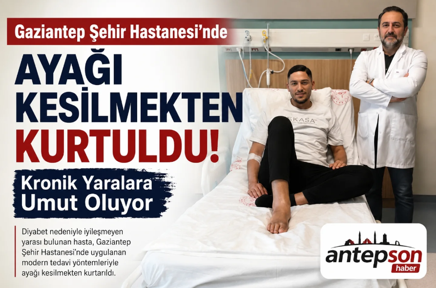 antep_son's tweet photo. Gaziantep Şehir Hastanesi’nde Ayağı Kesilmekten Kurtuldu!

Doktor doktor gezmesine rağmen ayağı kesilme noktasına gelen 26 yaşındaki Tip 1 diyabet hastası #Gaziantep Şehir Hastanesi bünyesinde hizmet veren Kronik Yara Bakım Kliniğinde disiplinler arası tedavi uygulandı. https://t.co/GSa8Xa1lDD