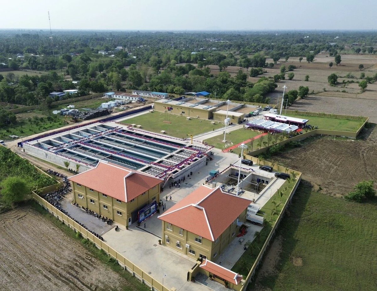 Sections 1 and 2 of the Battambang Water Supply System in Cambodia, built by <a href="/CCECC8/">CCECC</a> , are now operational. The project includes a 50,000-ton/day water treatment plant and 96km of pipelines, serving over 80,000 residents and improving access to tap water.