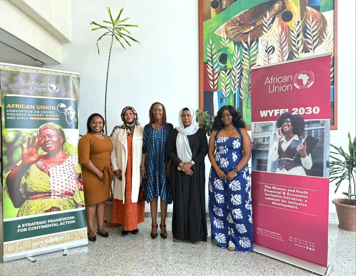 AU_WGYD's tweet photo. @AU_WGYD engaged with Hon. @amina_tidjani and Hon. Lamane Fatime of Chad🇹🇩 to advance Gender Equality, Women Empowerment & Youth Development.
A step forward for impact across Member States🌍!
#AUCEVAWG #MaputoProtocol #WYFEI #1MillionNextLevel #ModelAU https://t.co/QkLBQb83cv