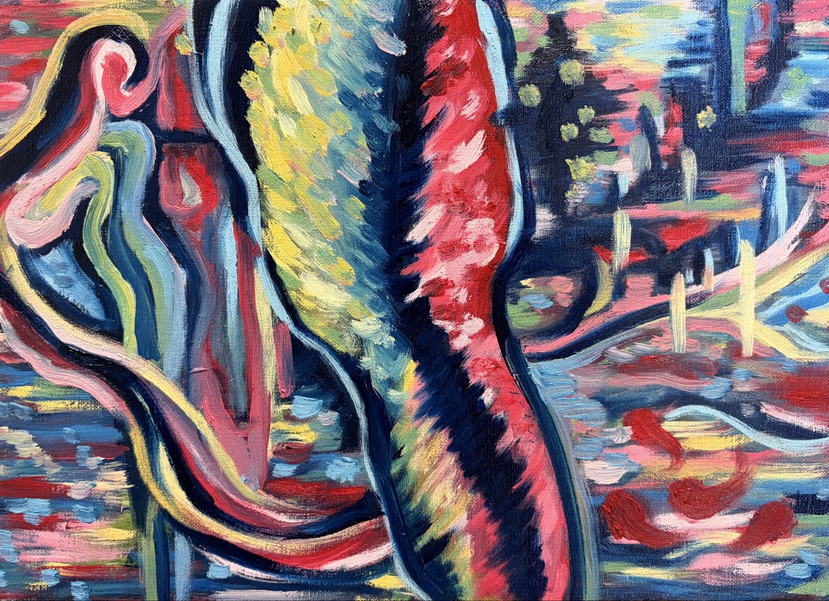 タイトル「まぶしい道」 2026年制作 F4 #油彩 #油彩画 #油絵 #oilpainting