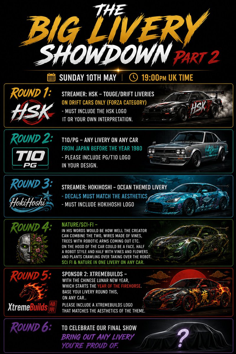 PTGforza's tweet photo. Are you ready for Part 2 of The Big Livery Showdown??

Tune in tomorrow at 7pm BST to see the best painters go head to head, and create MAGIC ✨

YT: https://t.co/NFmP2HF5OP

TikTok:
https://t.co/d9vWRzySYH

See you there!! https://t.co/NvfCaFvx3m