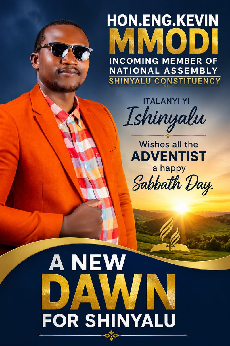Hon_Mmodi254's tweet photo. To all Adventist Family, Happy Sabbath.

#ShinyaluKwanza

A New Dawn in Shinyalu Constituency ✅

#ShinyaluNiMmodi
#MpShinyaluConstituency https://t.co/ePncZsVsle