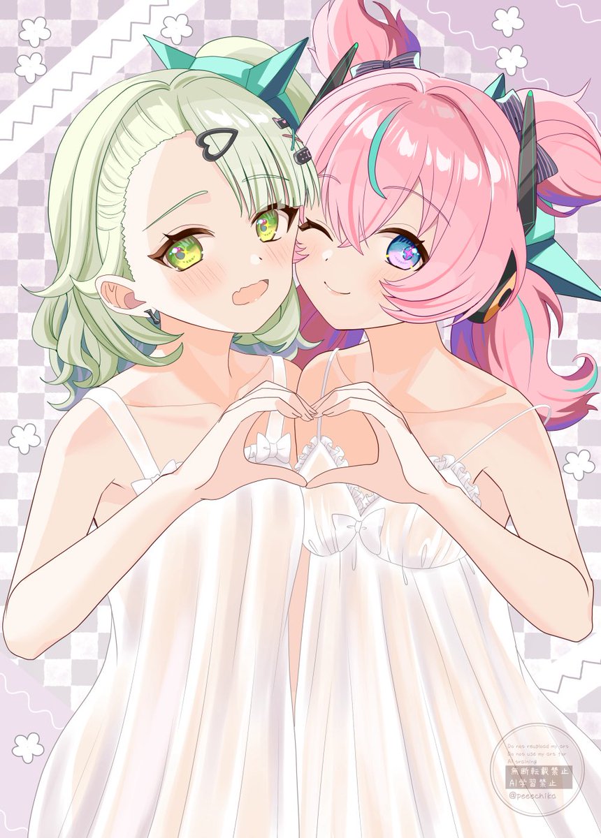 千夏&amp;アリア🪽
#妄想エンジェル　#妄想絵ンジェル
#ゼンゼロ