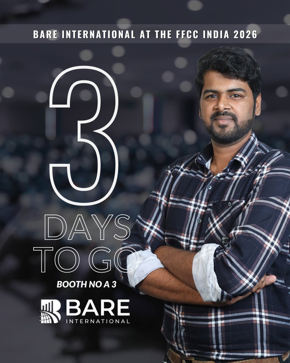 bareindia's tweet photo. 3 DAYS TO GO 🚀
The countdown is on! 
Stop by Booth A3 to learn how BARE International transforms customer feedback into meaningful business growth.

📍 The Lalit Ashok, Bangalore
📅 12th May 2026
📌 Booth A3 https://t.co/saNXF1yQQm