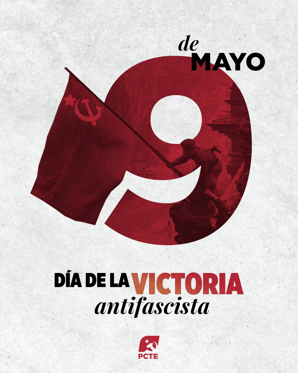 🚩 El 9 de mayo no es el día de Europa. Es el día de la Gran Victoria Antifascista de los Pueblos. 

Hace 81 años, el movimiento partisano, la clase obrera organizada y el Ejército Rojo aplastaron al nazi-fascismo izando la bandera roja sobre el Reichstag, demostrando que solo