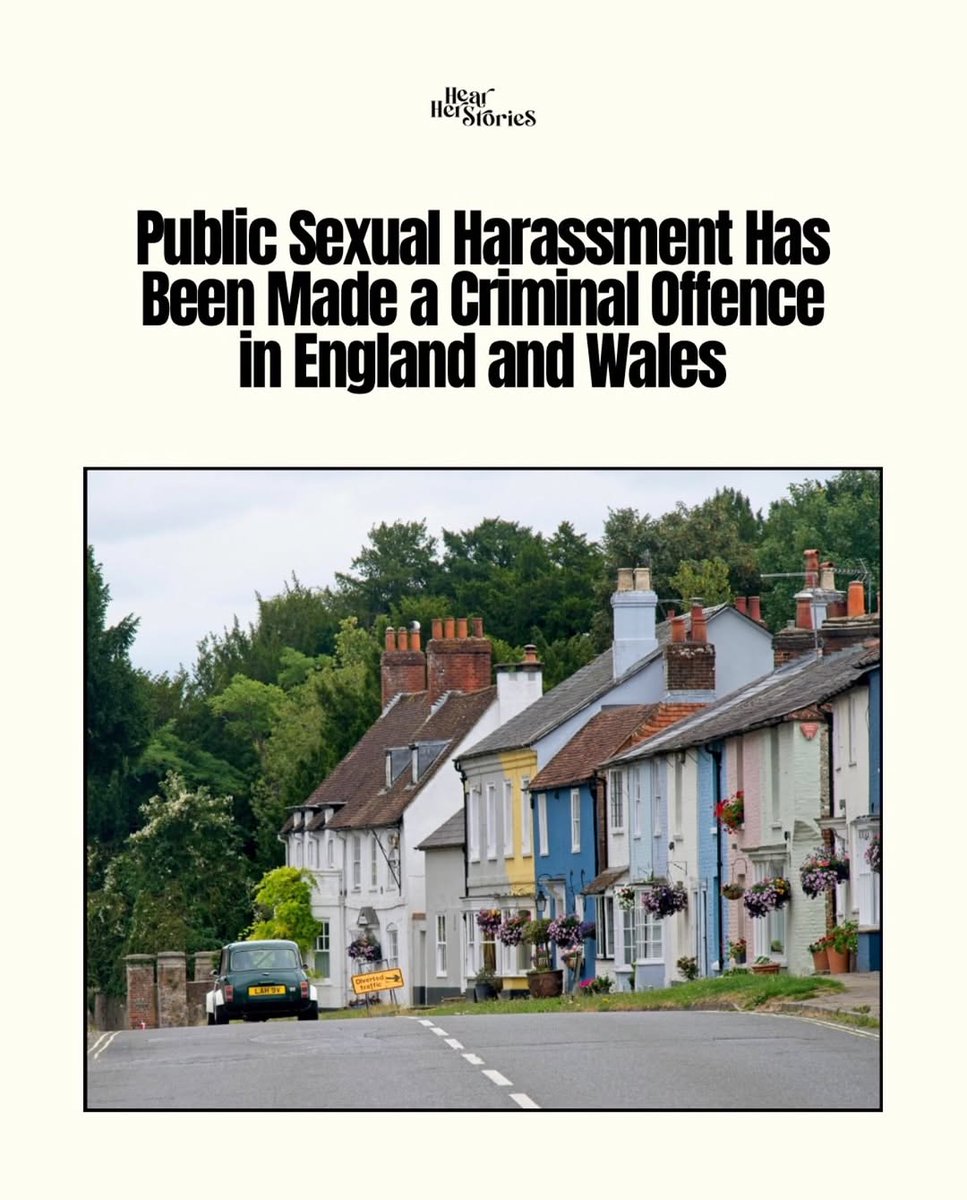 hearherstorie's tweet photo. It's official: As of April 1, 2026, public sexual harassment is a standalone criminal offence in England and Wales. ⚖️
For too long, behaviours like catcalling, following, and unwanted sexual comments have been dismissed as "harmless." Now, they carr... https://t.co/ZP3NAXzPwc
