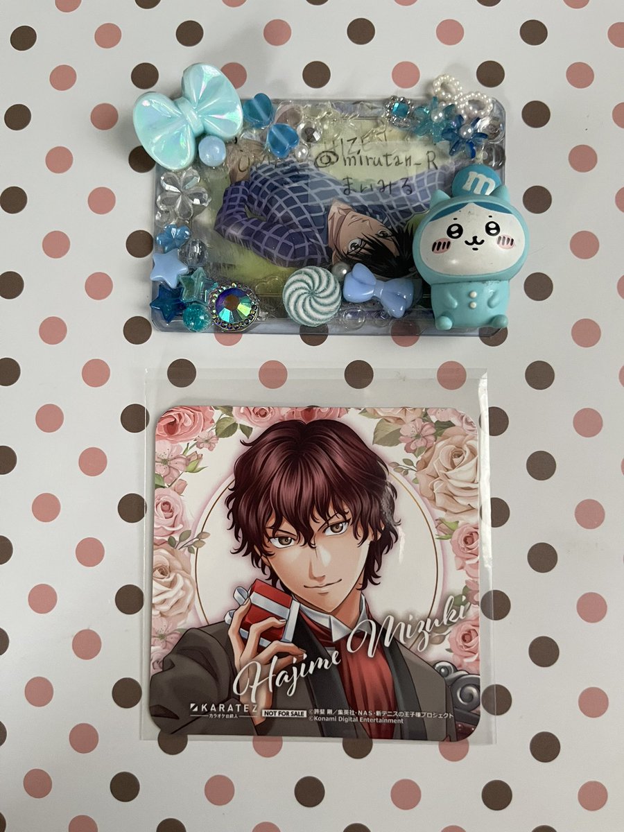mirutan_R's tweet photo. 【交換譲渡】テニスの王子様 テニプリ カラ鉄 ぱしゃこれ コースター

(譲)観月 佐伯 白石 跡部 遠山 亜久津
(求)越前 リョーマ

箔押しは箔押し同士。NL含む方、学プリキービジュ、ドキサバスチル含む方優先。3枚目のみ譲渡可能です(遠山には箔押し2枚お付けします)コースターは同種での交換。郵送。 https://t.co/RS9PTYcQR7