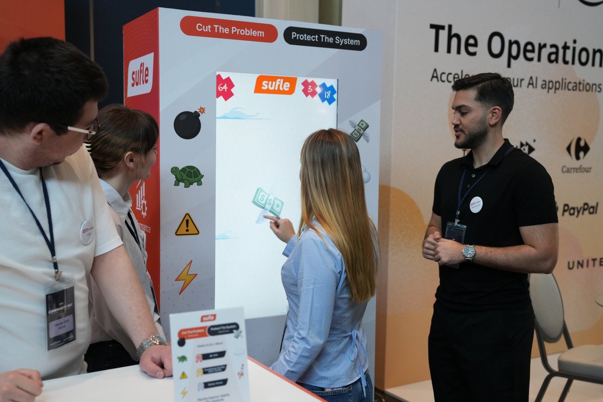 sufleio's tweet photo. What’s happening at the Sufle booth? 🚀

We’re at #AWSCommunityDay all day! 

Stop by to:
🥷 Test your score with Sufle Ninja
⏱️ Take a quick quiz &amp; challenge your speed 
🎁 Win surprise prizes
☕ Enjoy coffee &amp; quick chats

Come say hi at our booth! 
#AWS #Cloud #DevOps #Sufle https://t.co/V6gsS0Pg7e