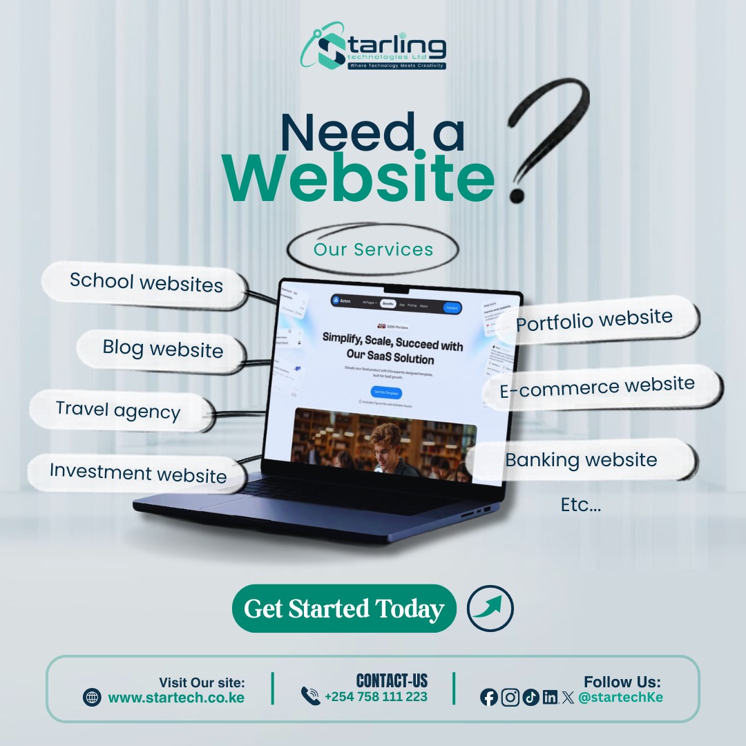 startechKE's tweet photo. Still running your business without a website? 🤔 Let's change that! From school sites to e-commerce — we build it all. Get started today! 🚀 DM us or call +254 758 111 223 👉 Visit https://t.co/cPYftp6xmw #WebsiteDesign #TechSolutions #WebDevelopmentKenya #StarlingTechnologies https://t.co/SV17ZZOi3T