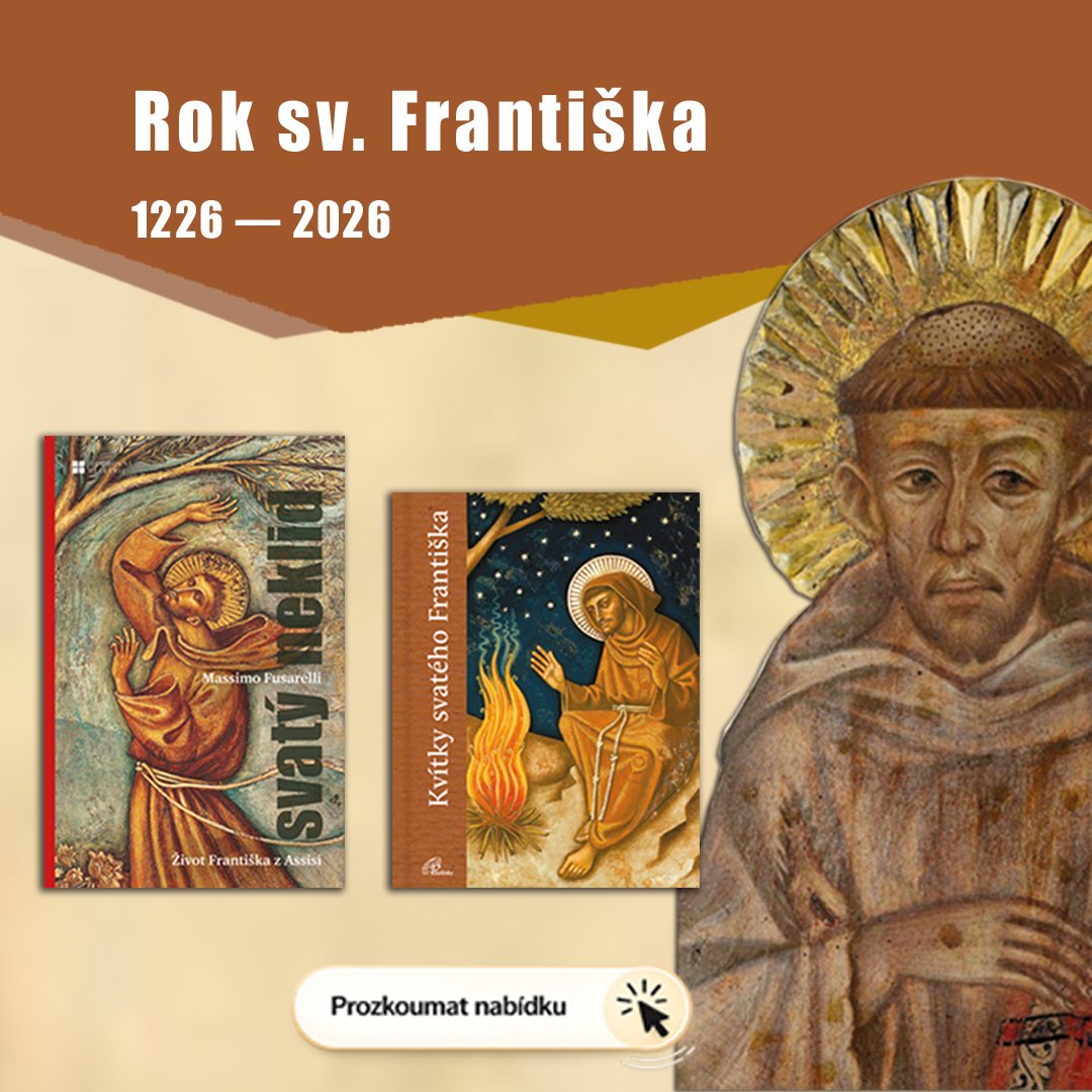 PaulinkyPraha's tweet photo. ✨ Rok sv. Františka (1226–2026) ✨
📖 Novinka Svatý neklid od br. Massima Fusarelliho ukazuje Františka jinak – jako člověka svobody, smíření a radikálního následování evangelia.
📚 Objevte i oblíbené Kvítky sv. Františka a další knihy.
👉 Vyberte si https://t.co/5e1pD1TKOP https://t.co/ktcQFpaY8F