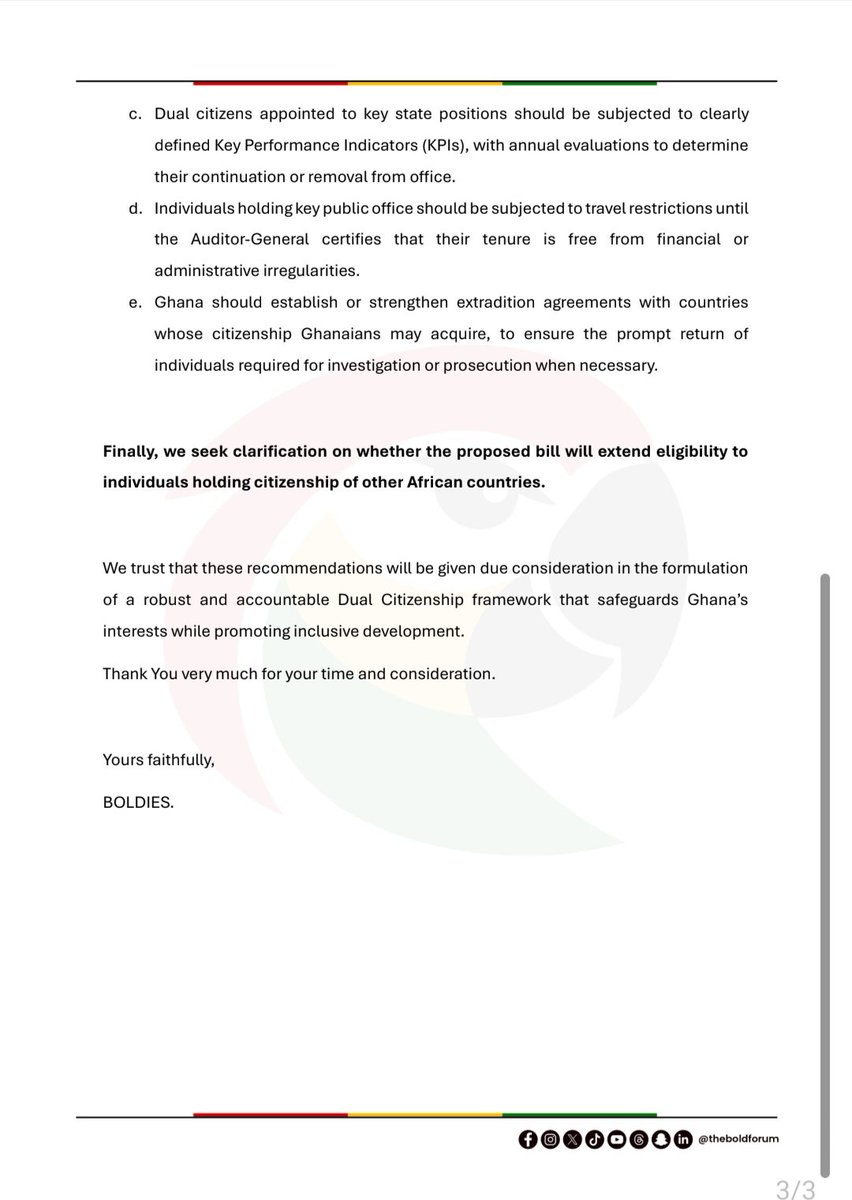 TheBoldForum's tweet photo. C'est Demain! Fellow #BOLDIES! Let's peruse the letter below and have a PT2 of the space tomorrow God willing to finalize everything for a physical submission to Hon @KAgbodza
Be a participating citizen and shape Ghana's constitution
See you there!๐ฅ
#THEBOLDFORUM
#BOLDTAKES https://t.co/uZhPaUjNV6