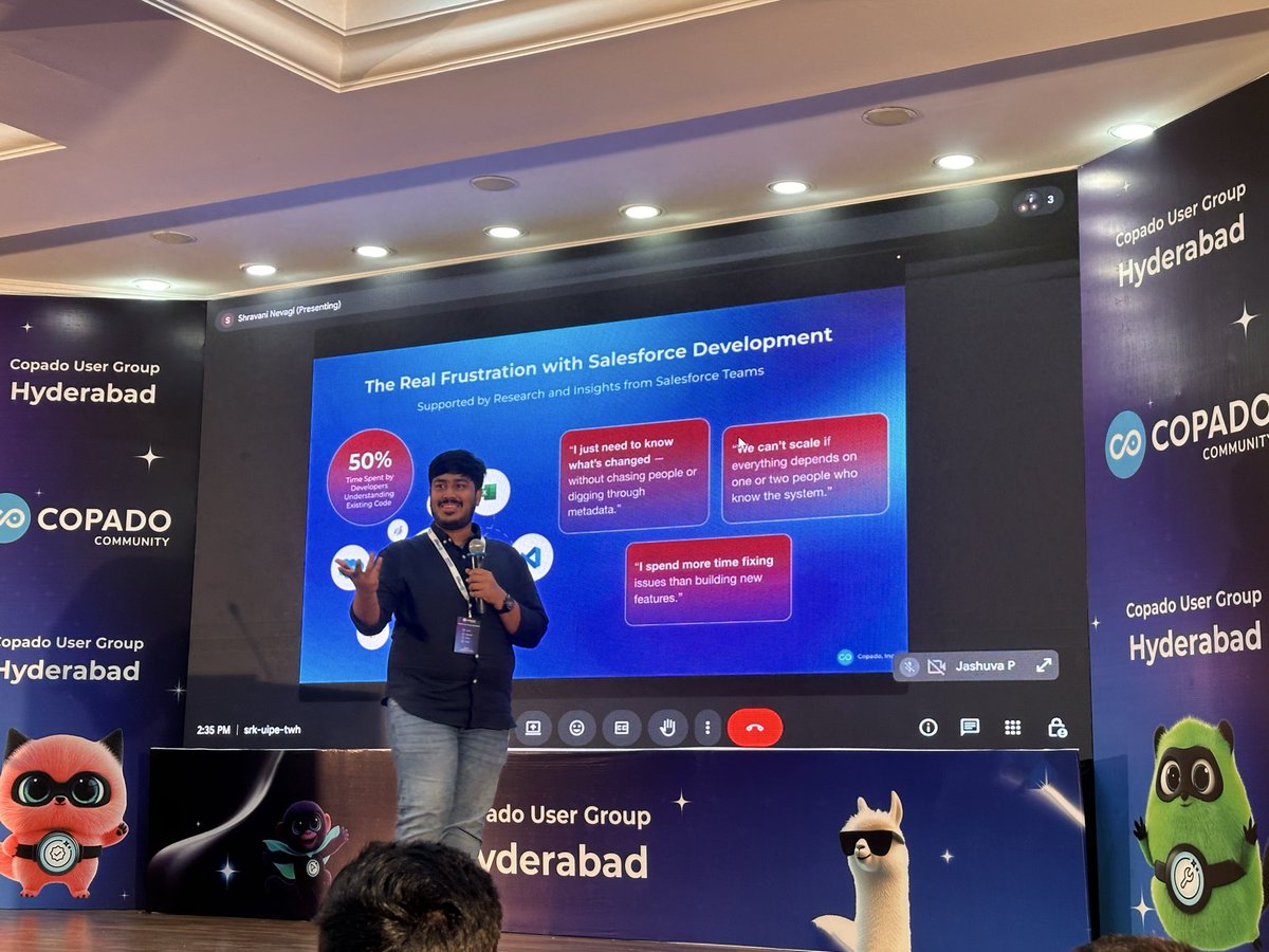 tusharshahkumar's tweet photo. Excited to attend the grand launch of the @Copado User Group Hyderabad 🚀

Looking forward to sessions on AI-driven DevOps, automation, enterprise release management, and connecting with amazing professionals from the Salesforce &amp; DevOps ecosystem.

#Copado #DevOps #AI #Hyderabad https://t.co/qrqjFVPO5T