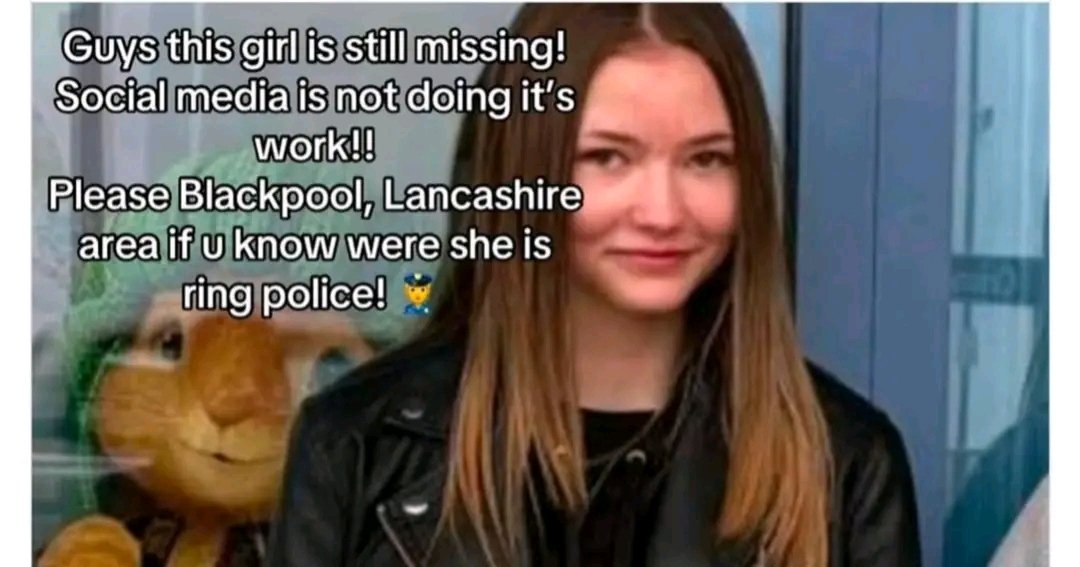 FreyjaBakke's tweet photo. MISSING CHILD MARIE COOKE

Vulnerable girl missing from Fleetwood area!

If anyone knows we're she is please contact her family and police immediately!

She is only seventeen years old & social media is not blowing up and soon as Nicola bully went missing it was world wide within a hour!

She is a child so why not for her?

She needs to be found safe and well & back with her family!!

Please share with your friends and family!

Repost, re share! 

Tag people in the Fleetwood, Lancashire area's! 

Please do what I know social media can do! 

Seems to be quiet and it's strange when a child is missing!

PLEASE NOTE THIS IS A SHARED POST

If you have have any sighting of maria please call 101 and the log number 6414
