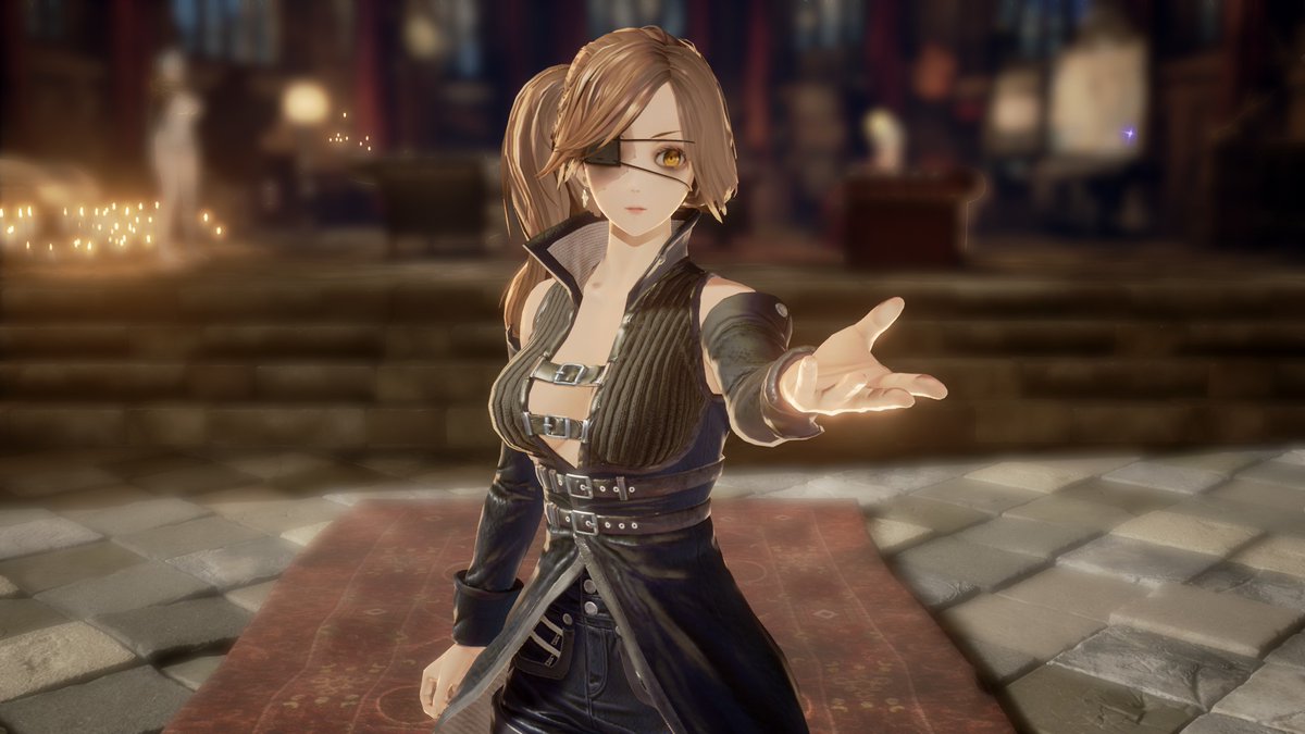 #コードヴェイン
#CODEVEIN

隻眼の調教師（ハンドラー）、Frederica。
無印におけるウチの子たちのリーダー役です。

そういえばこの子、 #コードヴェイン2 でのリーダー役であるAlexiaが生まれるもとになった存在だとも言えるんですよね。
割と見た目や雰囲気が似てますからね…
