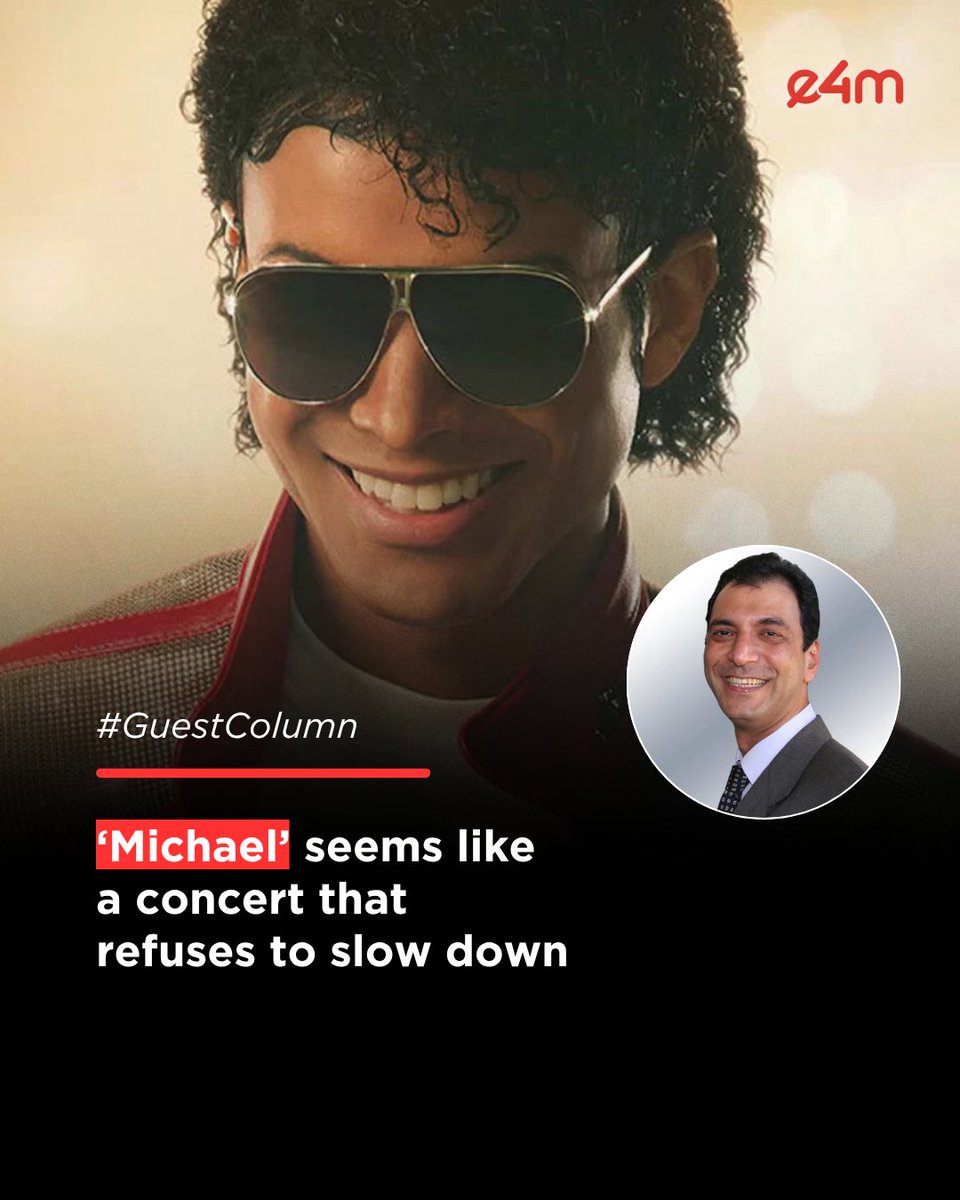 e4mtweets's tweet photo. ‘Michael’ seems like a concert that refuses to slow down.
Dhunji S. Wadia, Proprietor and Managing Partner, ShiftAxis, shares his memories of watching Michael Jackson live, and now his portrayal on screen. #GuestColumn
Read more -
https://t.co/b4lqESlDeC
#e4m #MichaelMovie #DhunjiSWadia #GuestColumn #MediaNews
If it’s trending in marketing, it’s here - follow us on Instagram : https://t.co/w1QK9knSVD