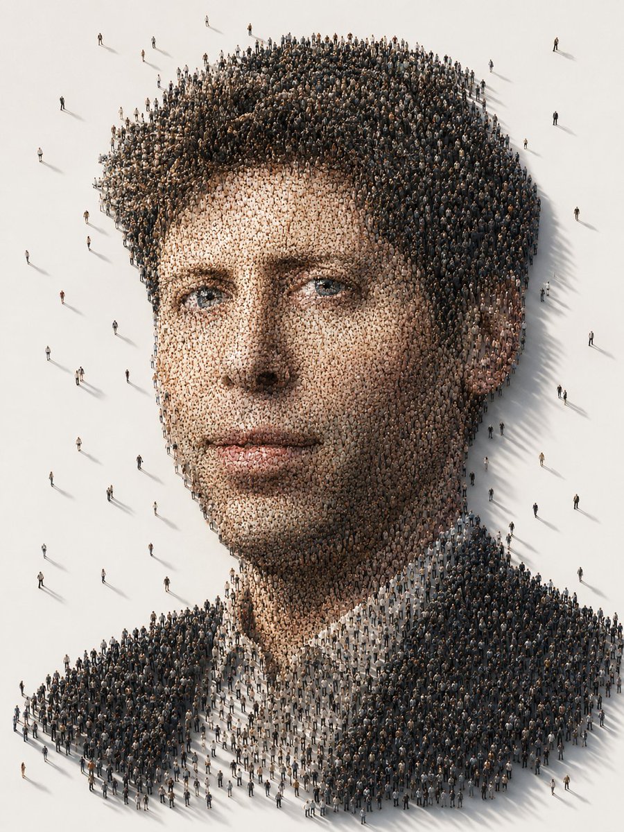 Conceptual Crowd Portrait Installation Art