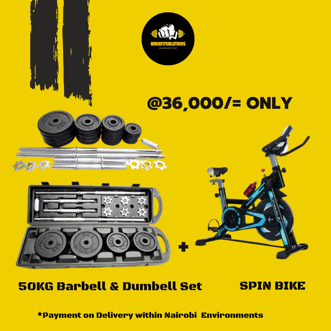 Solutions1k's tweet photo. Every 50KG Barbell &amp; Dumbbell Bundle comes with FREE gloves and a FREE 5-piece resistance band set to take your workouts to the next level 

Hii ni Nairobi – Pay on Delivery. Receive first, pay when it arrives.

Call/WhatsApp: 0723 34 77 50
👉 Swipe to see all our bundles