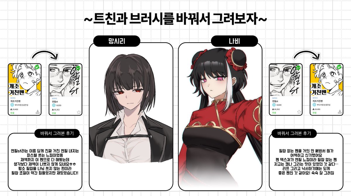 N00xx2's tweet photo. 시리님(@xo_clock)이랑 브러쉬 바꿔서 그리기 함 ㅎㅎ/// 재밌었어요🥰 https://t.co/rEeFwor1Cd